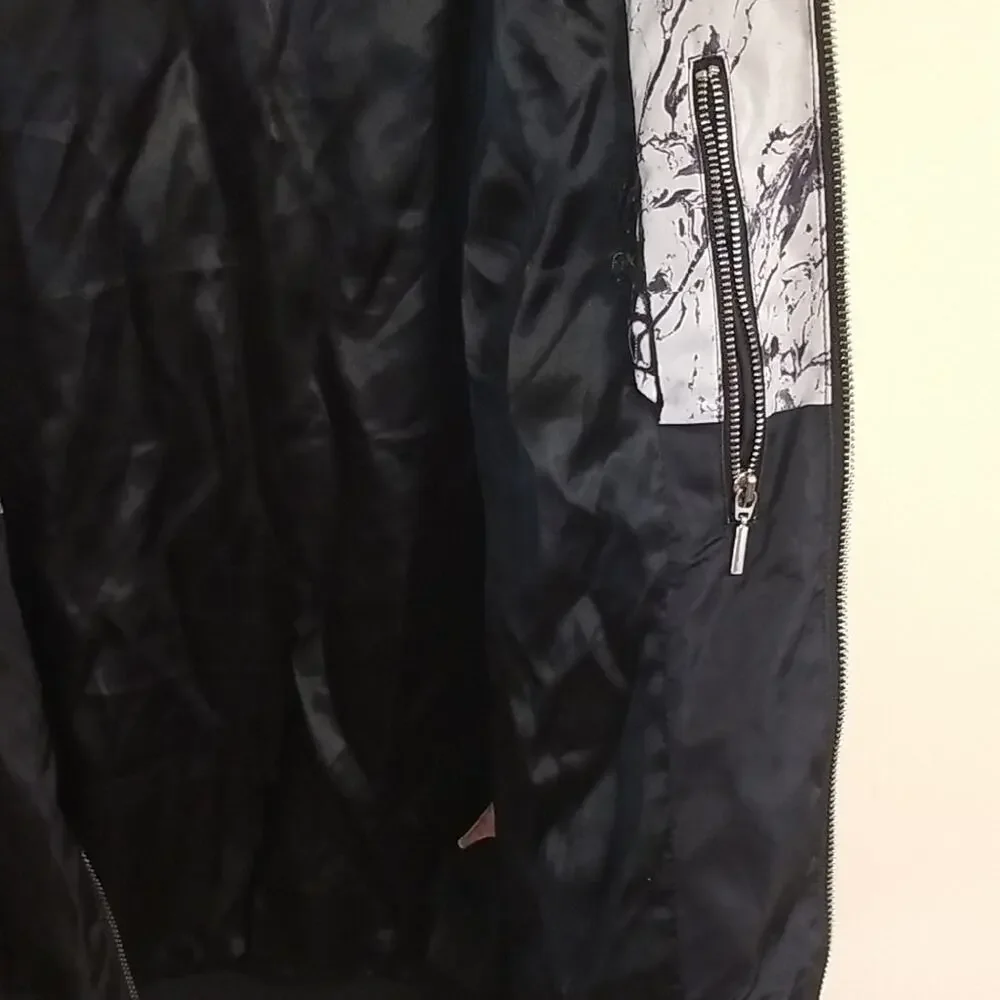 Jack & Jones Essential Bomber Jacket Monochrome Marble Coat Outerwear Medium